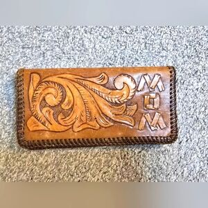 Vintage Tooled Leather MOM Wallet